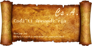 Csóti Annamária névjegykártya