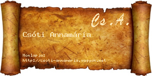 Csóti Annamária névjegykártya